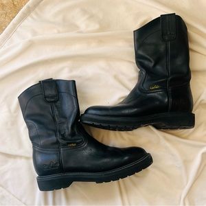 Cactus Men Pull-On Steel Toe Work Boot Black Black Size 9